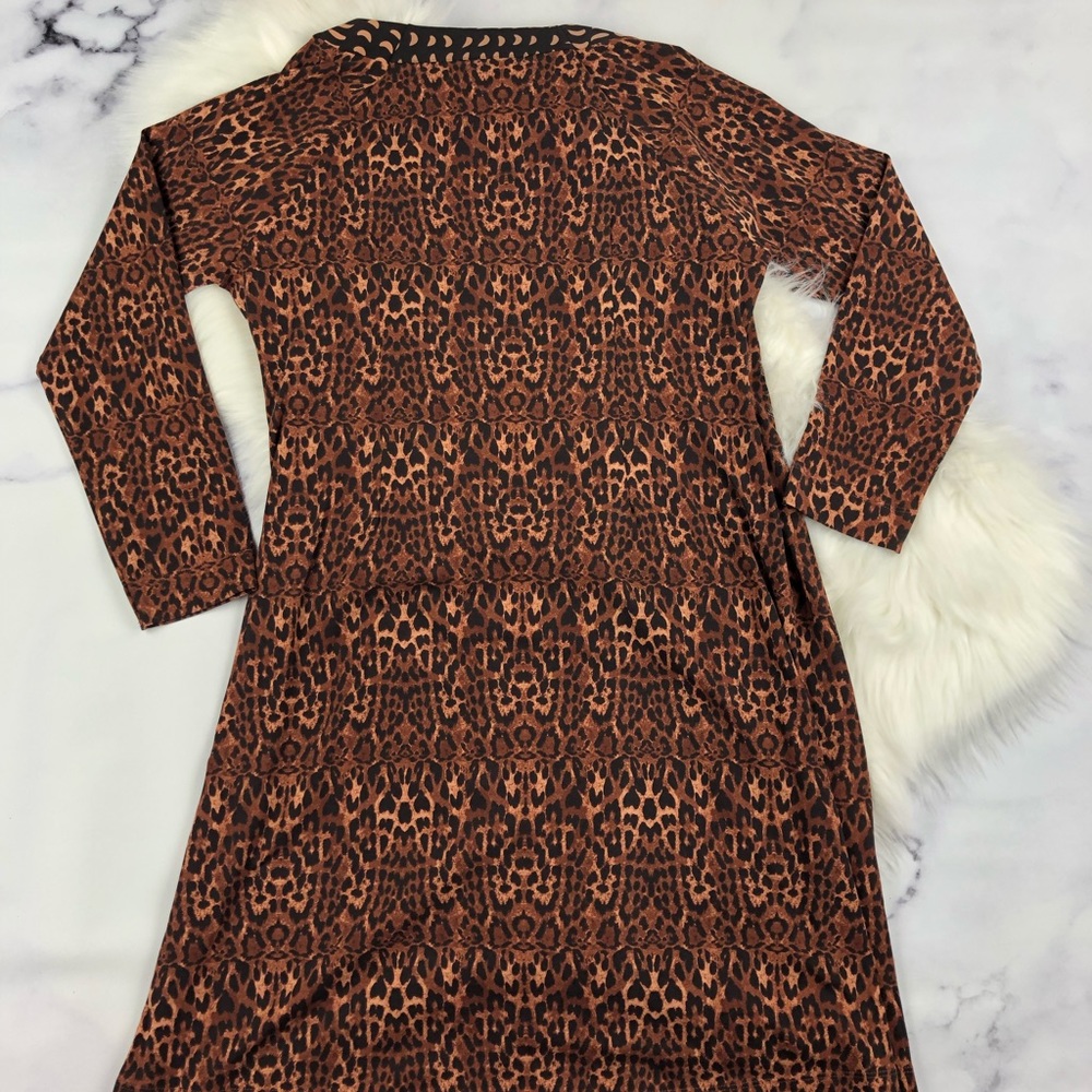 Leopard Print Faux Wrap Soft Surroundings Dress - image 2